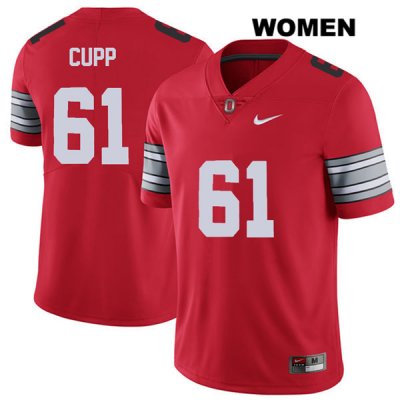 Women's NCAA Ohio State Buckeyes Gavin Cupp #61 College Stitched 2018 Spring Game Authentic Nike Red Football Jersey TG20A81KX